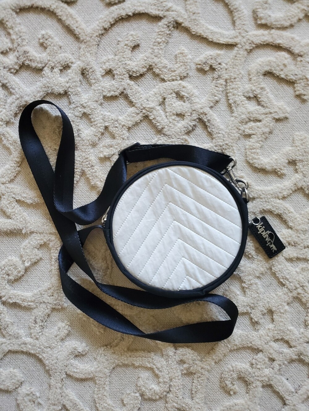 Kipling Raquel Circle Crossbody Bag - White and Black